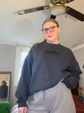 Taylor Swift Blue crewneck sweatshirt with black logo